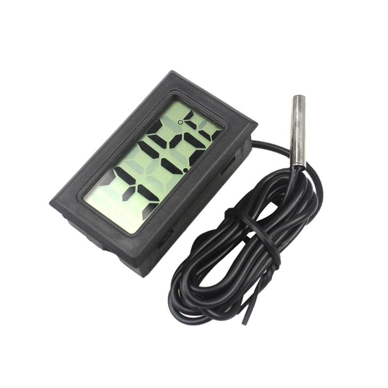 Electronic Thermometer Digital Thermometer Fish Tank Refrigerator Water Temperature Meter Thermometer With Waterproof Probe Black