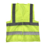 10 Pieces Yellow Reflective Vest Construction Warning Clothing Safety Protection Reflective Clothing Gray Two Horizontal Two Vertical Reflective Strip