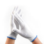 Labor Protection Gloves Thread Gloves Protective White Gloves Work Labor Protection Gloves Thickened Wear Resistant White 12 Pairs * 10 Bags M Size