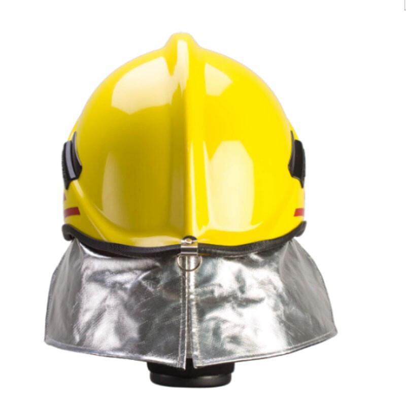 Fire Helmet 345 * 240 * 220mm Full Helmet With Extended Flame Retardant Cape