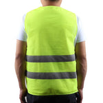 10 Pieces Yellow Cloth Reflective Vest (Silver Reflective Strip Front Two Back Two) Yellow Free Size