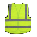 Multi Pocket Cloth Fluorescent Vest (Silver Gray Reflective Strip Front Four Back Four Pockets) Yellow Uniform