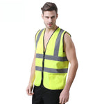Nylon Reflective Vest Breathable Wear-Resistant Safety Protection Fluorescent Yellow S / M / L / XL / XXL / XXL