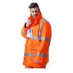 High End Windproof High Oxford Cloth Rainproof Coat Fluorescent Orange Size S-3xL