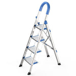 Stainless Steel Multi-function Thickened Miter Ladder Portable Non Slip Ladder Folding Ladder Five Step Blue (Full Step 18cm)