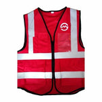 One Piece Multi Pocket Reflective Clothing Red
