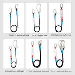 Safety Rope 3m Double Hook Safety Belt Electrician Construction Scaffolder Connecting Rope Electrical Work Safety Rope Limit Rope with Buffer Bag