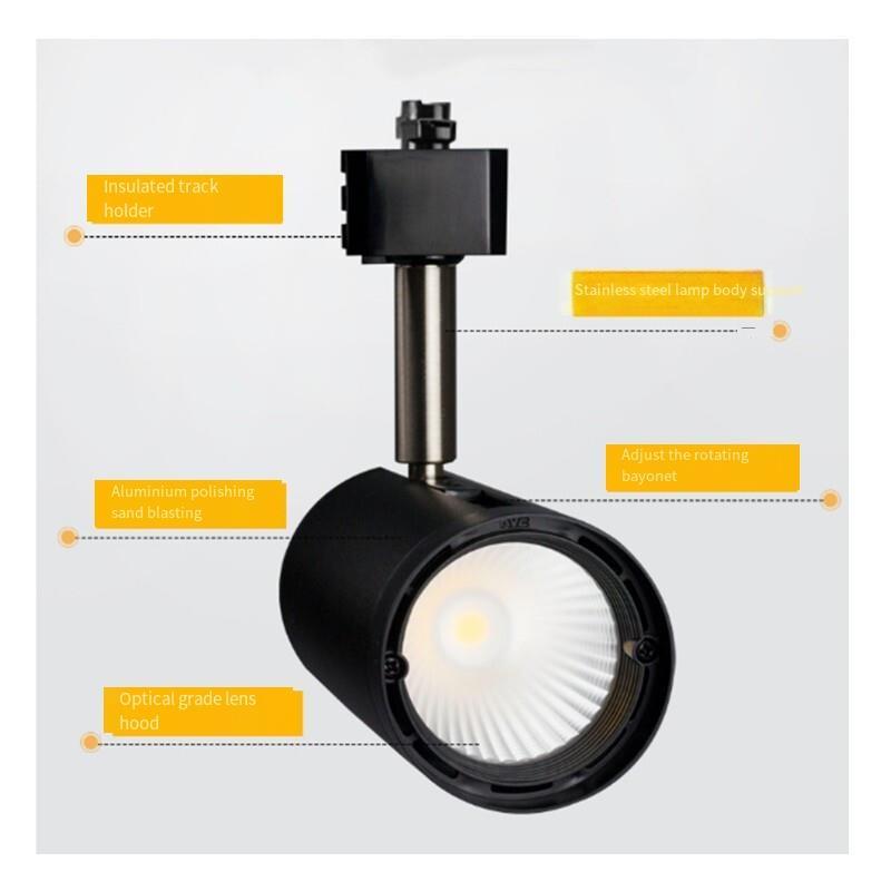 24w Track Lighting Fixtures Lights 3000K Adjustable Track Lighting Heads Industrial Wood Canopy for Ceiling and Wall
