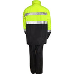 Reflective Raincoat Rain Pants Suit Railway Raincoat Split Suit Fluorescent Yellow Navy Color Matching XXL