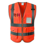 6 Pieces Orange Reflective Safety Vest For Traffic Construction Workers