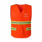 Worker Labor Reflective Vest Safety Vest Sanitation Work Clothes Highlight Night Work Clothing- Orange Free Size