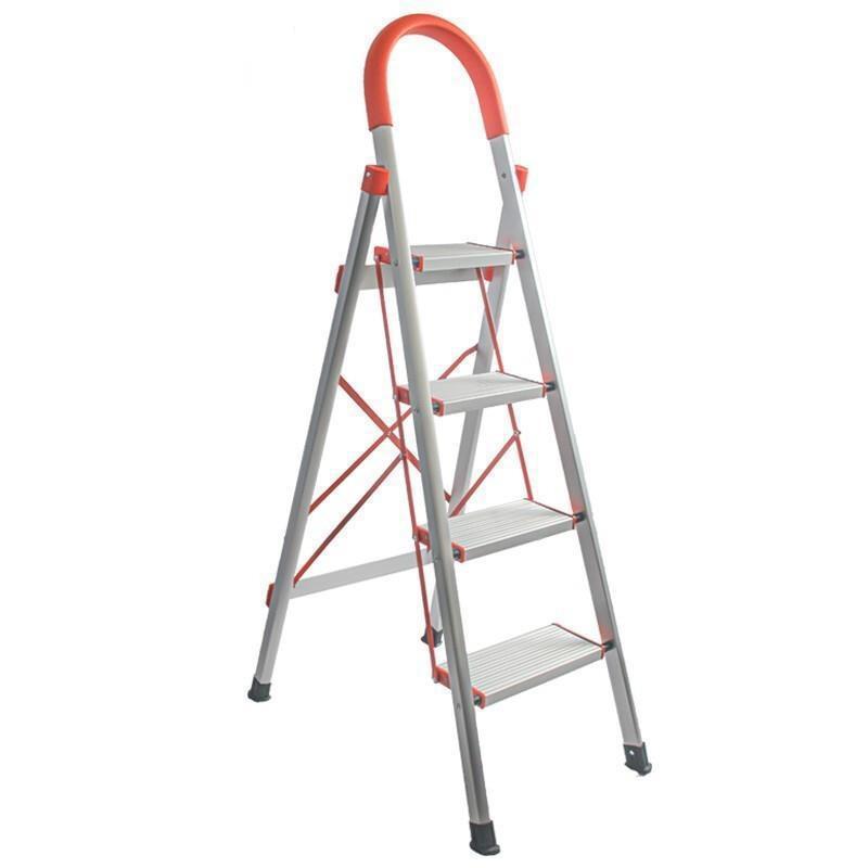 Folding Ladder Industrial Herringbone Ladder Multi-functional Portable Engineering Construction Stairs Small Ladder Climbing Ladder Combined Ladder Climbing Ladder Aluminum Ladder 4 Steps