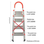 Folding Ladder Industrial Herringbone Ladder Multi-functional Portable Engineering Construction Stairs Small Ladder Climbing Ladder Combined Ladder Climbing Ladder Aluminum Ladder 4 Steps