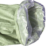 Pack Of 100 Green 120 * 150cm Woven Bag Plastic Covered Woven Bag With Inner Lining Snake Skin Bag