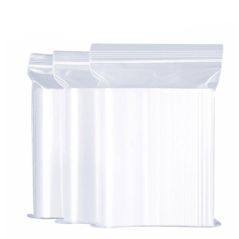 24*35*6 Thread 100 Pieces*6 Food Self Sealing Bag Thickened Waterproof PE Transparent Mobile Phone Mask Storage Bag Sealed Bag Compact Bag