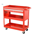Mobile Tool Car 3 Layer Trolley Repair Tool Car Hardware Tool Storage Cabinet Multi Function Tool Cabinet Parts Cabinet Drawer - Red