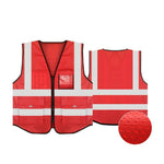 V-shape Collar Safety Vests with 8 Pockets Mesh Breathable Reflective Vest Construction Vehicle Reflective Clothing Traffic Security Clothing - Red