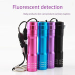 Violet Lamp 365 nm Flashlight 3w Mini Fluorescent UV Detection Anti Counterfeiting Banknote Detection Lamp Purple Φ 20 * 92mm (including Battery)