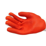 12 Pairs Of Free Size Gummed Red Safety Gloves Film Gloves Gummed Palm Coated Gloves Construction Protective Gloves