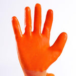 12 Pairs Of Free Size Polyethylene Safety Gloves Dipping Nitrile PU Orange Work Gloves Coated Gloves Work Protective Gloves
