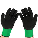 12 Pairs Of Green Nitrile PU Free Size Labor Safety Gloves Foam Latex Gloves Skid Resistant Breathable Construction Protective Gloves
