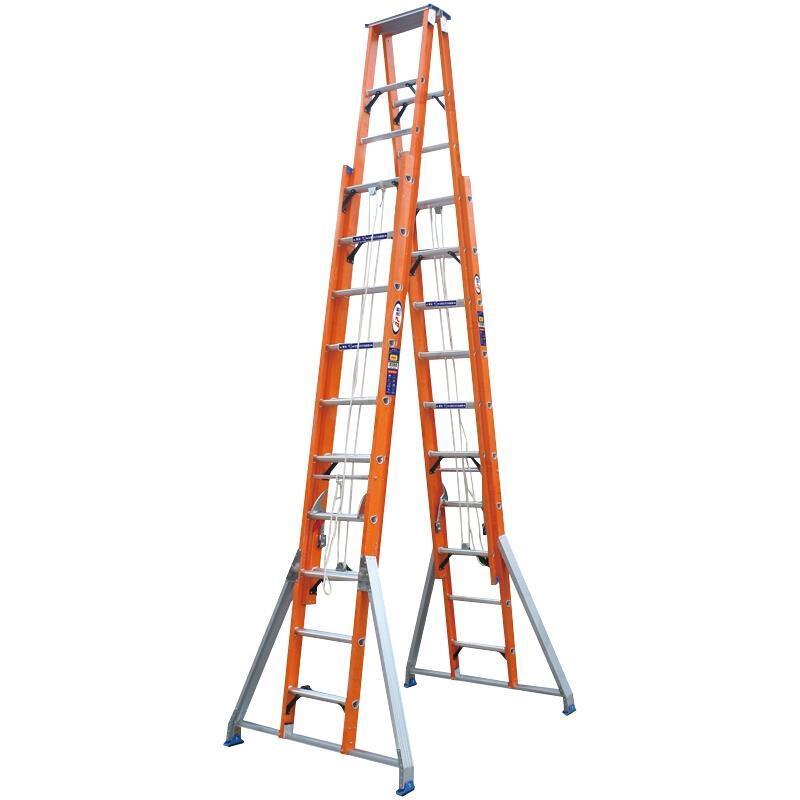 7.4m Double Side Hand Lift High-quality Ladder FRP Material High Voltage Insulation Steps 26 * 24