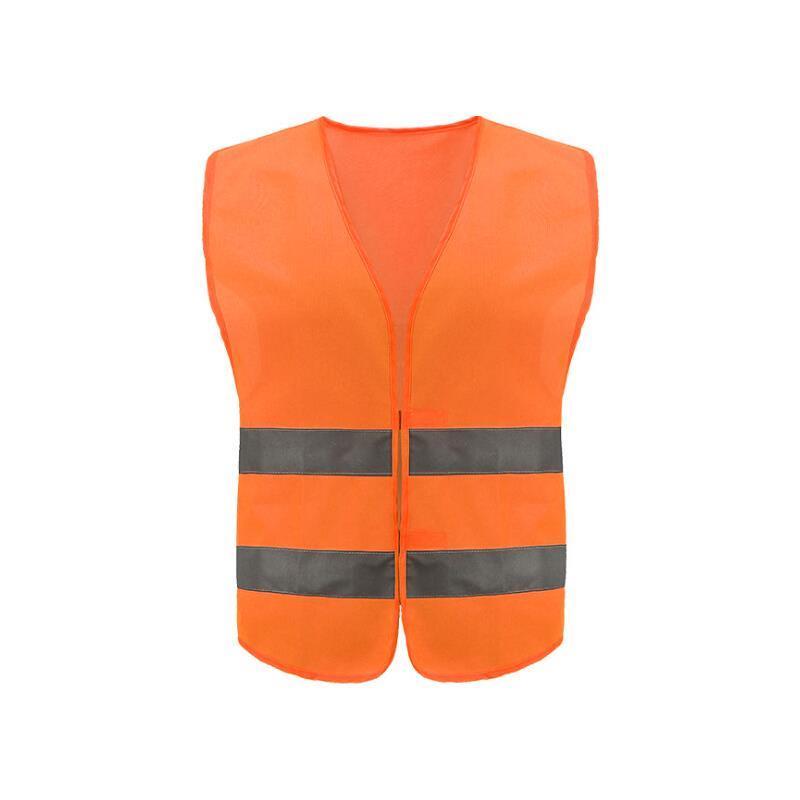 Reflective Vest  Warp Knitted Fabric Fluorescent Orange Men & Women, Work, Cycling, Runner, Surveyor, Volunteer, Crossing Guard, Road, Construction