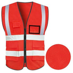 Scarlet Breathable Mesh Multi Pocket Reflective Vest Traffic Protection Reflective Vest Warning Clothing Construction Road Maintenance