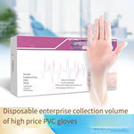 100 Pieces / Box Disposable PVC Inspection Gloves Transparent Thickened Work Protection PVC Gloves