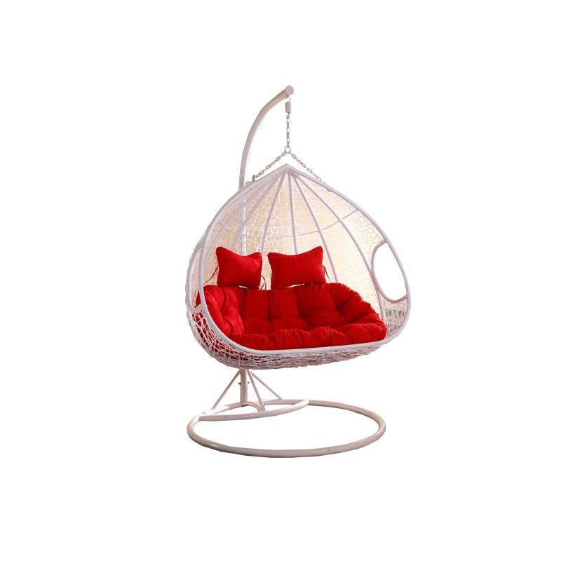 Household Hanging Basket Rattan Chair Indoor Cradle Balcony Swing Single Double Hammock Bird's Nest Orchid Rocking Lazy Person Cradle Hanging Chair Single White (thin Rattan, No Armrest)