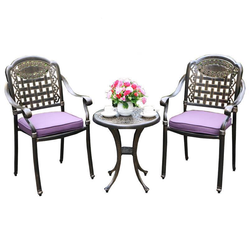 Aluminum Table And Chair Balcony Table And Chair Combination Outdoor Courtyard Leisure Terrace Table And Chair Furniture European Iron Garden Outdoor Table And Chair Set