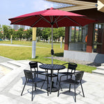 Outdoor Table And Chair Plastic Wood Leisure Balcony Combination Terrace Garden Outdoor Coffee Solid Courtyard Antiseptic Tea Table Aluminum Alloy