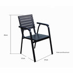 Outdoor Table And Chair Balcony Anticorrosion Aluminum Alloy Plastic Wood Coffee Table And Chair Leisure Garden Combination One Table Four Chairs