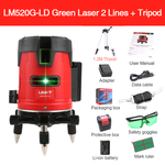 UNI-T 2 Lines Green Laser Level with 1.2M Adjustable Height Tripod 360 Degree Self-leveling Cross Marking Instrument with 1.2M Aluminum Alloy Tripod