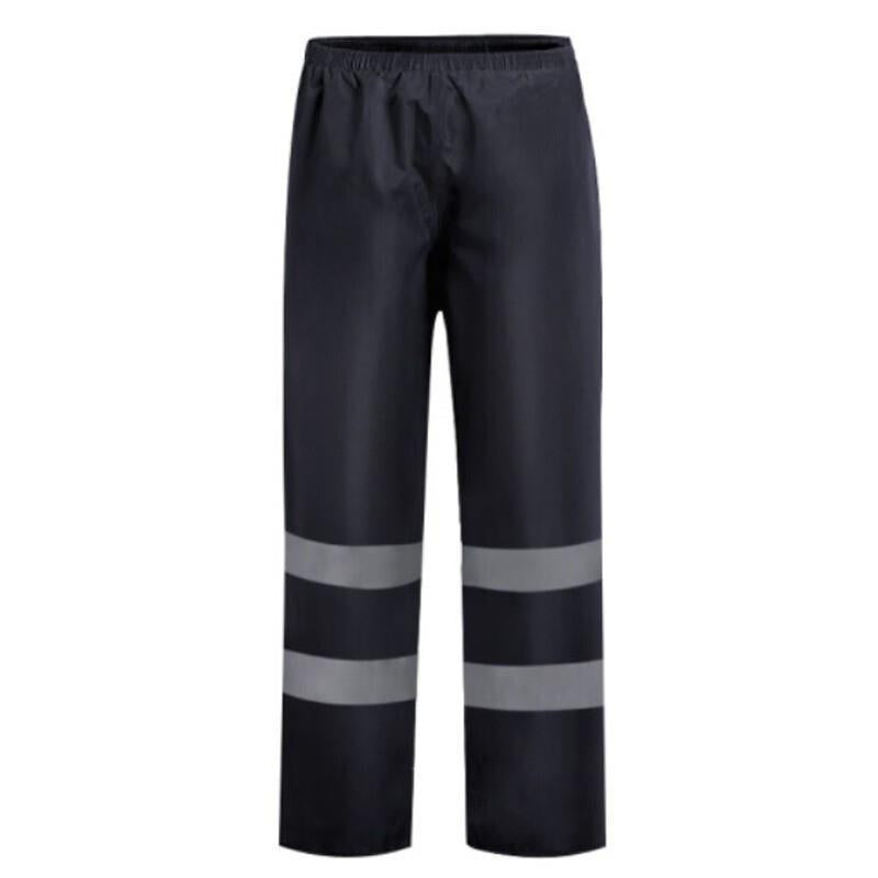 Waterproof Rain Pants Reflective And Wear-resistant Outdoor Fishing Rain Pants Single Thickened Male And Female Split Adult Double-layer Riding Black Horizontal Reflective Strip