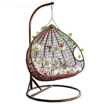 Hanging Chair Hanging Basket Rattan Chair Household Indoor Rocking Chair Basket Chair Swing Hanging Blue Chair Coffee Color  [with Comfortable Foot]