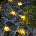 Solar Buried Lamp LED Outdoor Courtyard Villa Garden Landscape Lawn Staircase Balcony Decorative Buried Lamp 4 Sets Large Warm Light Solar Buried Lamp
