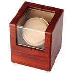 CHIYODA Automatic Single Watch Winder Handmade Wooden Watch box With Quiet Mabuchi Motor and 12 Rotation Modes