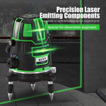 ECVV Laser Level Green Light Professional Cross Marking Meter Self-leveling Horizontal Vertical Laser Ruler Spirit Level
