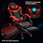 ECVV Gaming Chair Ergonomic Office Chair Racing Style Recliner Chair Vibrating Massage Function Thickened PU Leather Latex Filling