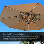 Outdoor Sunshade Umbrella Sun Stall Table Chair Leisure Courtyard Beach Fishing Khaki Double Top Umbrella + One Table And Four Chairs [d80 Round Table, With 12.5kg Base]