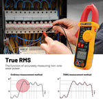 ECVV True RMS Digital Clamp Meter Multimeter Auto Range 600 AMP AC, AC/DC Voltage, Frequency, Capacitance, Resistance, NCV Test Megohmmeter, Data Hold