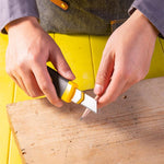 Deli 50 Pieces Box Cutter Button Locker Plastic Handle Soft-grip Knife DL009