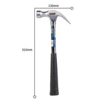 Deli 20 Pieces Claw Hammer with Steel Handle 0.5kg Nail Hammer DL5050