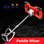 ECVV Paddle Mixer Handheld Electric Cement Mixer 2400W Industrial Grade Mixer 6 Gear Adjustable Speed Control Paint Cement Plaster Mortar Coating Powder Mixer