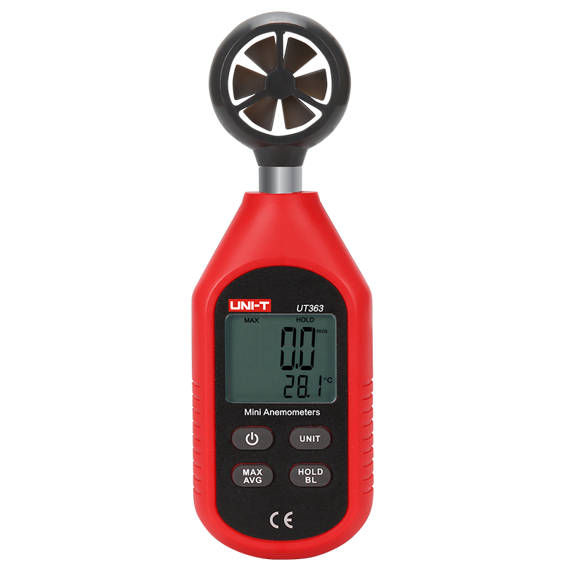 UNI-T Mini Digital Anemometer Wind Speed and Temperature Tester Outdoor Wind Speed Meter with LCD Backlight Low Battery Indication