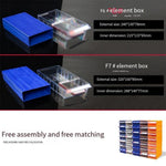 Thickened Parts Box Parts Box Small Drawer Type Box Drawer Cabinet Sundry Tool Cabinet F4 # Default Blue Transparent (16 Pieces)