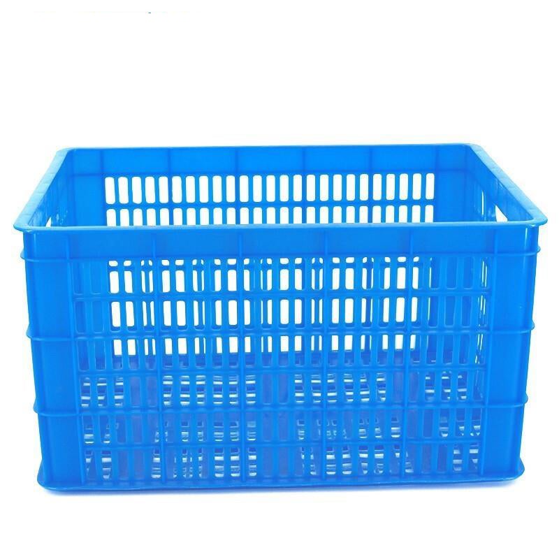 6 Pieces Thickened Blue Plastic Basket Express Square Fruit And Vegetable Wholesale Basket Factory Storage Logistics Storage Turnover Box B3 Outside 485 * 350 * 265